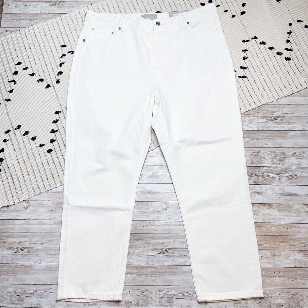 Everlane The 90’s Cheeky Jean White Bone High Rise 33 Ankle Crop Petite - Picture 2 of 8